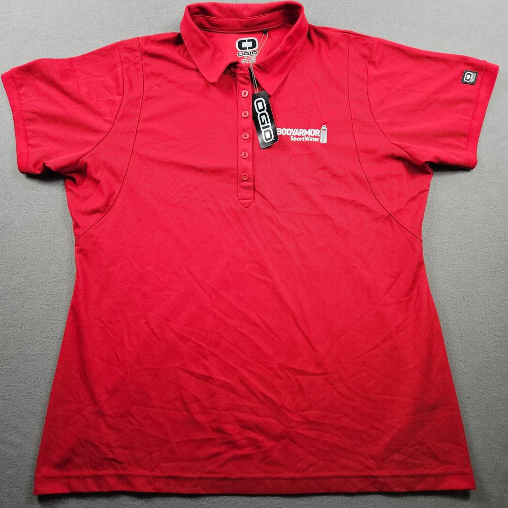 Ogio Polo Shirt Bodyarmour Sportwater Red Womens 2XL